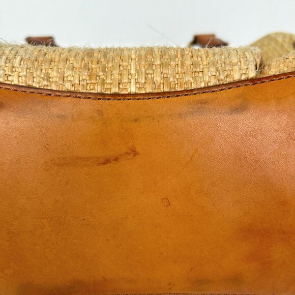 J.Crew Brompton Woven Straw Leather Hobo Shoulder Bag Brown Tan Gold Purse Boho - Picture 14 of 16